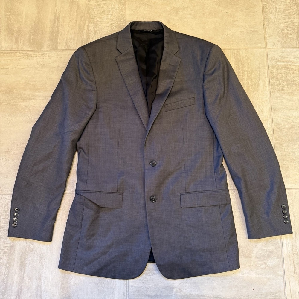 Jos. A. Bank Mens Suit Jacket Slim Fit Textured Gray 100% Wool 2 Button 41 L